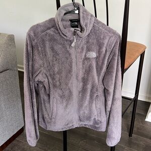 Fuzzy gray North Face jacket